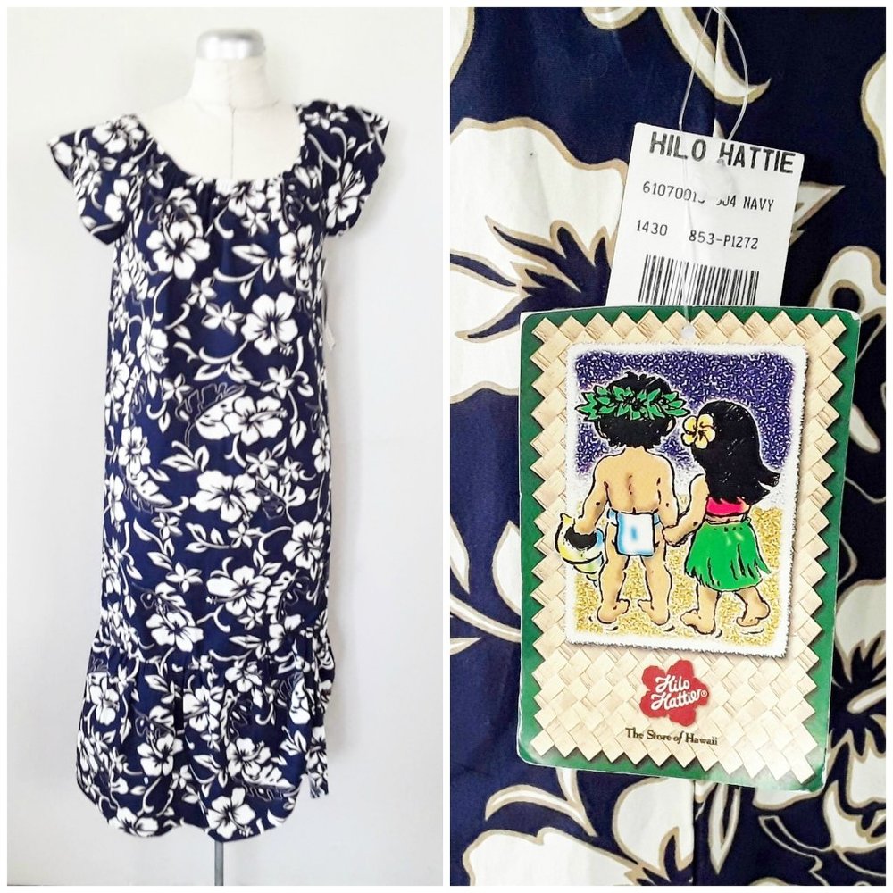 Muumuu Dress Tropical Hibiscus NWT Elastic Neck